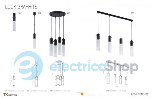 Підвісний світильник TK-Lighting LOOK GRAPHITE 3146