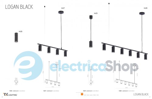 Підвісний світильник TK-Lighting LOGAN BLACK 4425