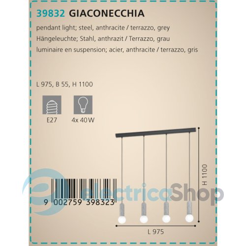 Подвесной светильник Eglo GIACONECCHIA 39832