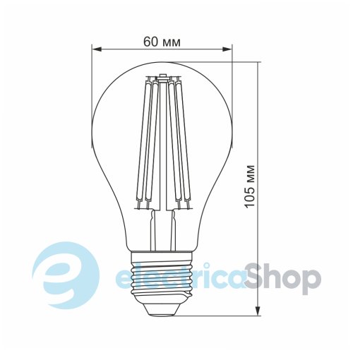 Світлодіодна лампа VIDEX Filament A60FA 10W E27 4100K (VL-A60F-10274) 25791