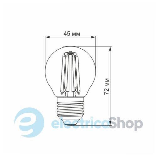 Світлодіодна лампа VIDEX Filament G45F 6W E27 3000K (VL-G45F-06273) 25798
