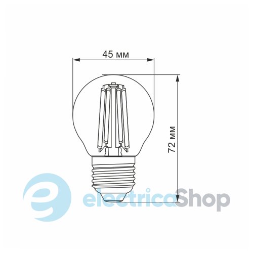 Світлодіодна лампа VIDEX Filament G45F 6W E27 4100K (VL-G45F-06274) 25799
