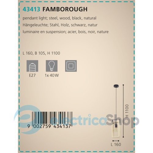 Подвесной светильник Eglo FAMBOROUGH 43413