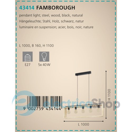 Подвесной светильник Eglo FAMBOROUGH 43414