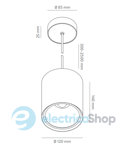 Підвісний світильник BARVANOR Oslo Jar OLJ-SP-01930038RF390-RAL9005