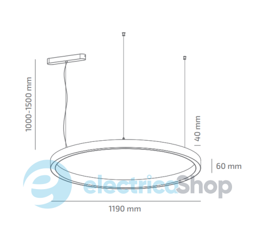 Підвісний світильник BARVANOR Bubble 1200 BL-SP-05630103RM490-D120-RAL9005