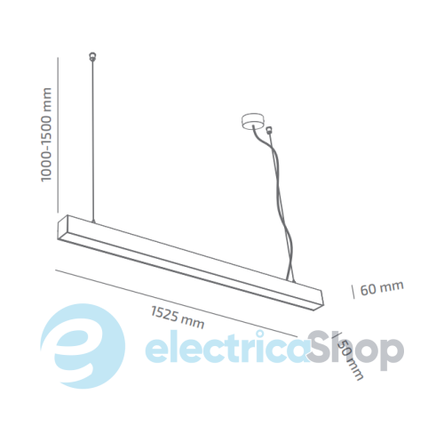 Підвісний світильник BARVANOR Stick 1500 SK-SP-04440103RM390-150-RAL9005