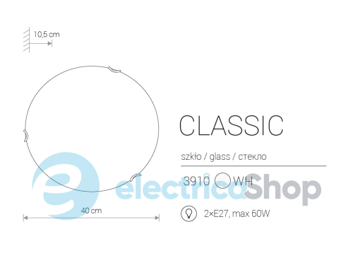 Настенный светильник Nowodvorski CLASSIC 10 3910