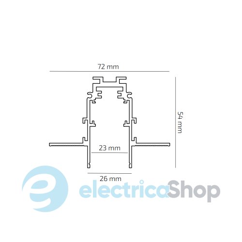 Магнитная шина врезная BARVANOR Mag Net Trimless TC-2348-1000B 1 метр