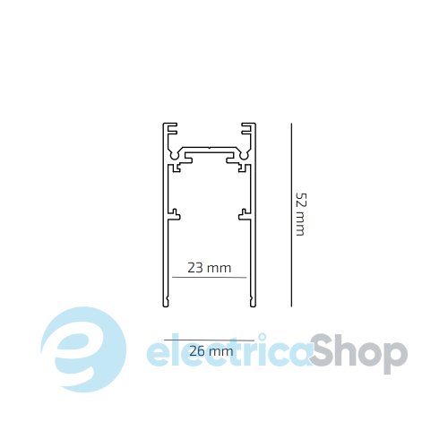 Магнитная шина накладная BARVANOR Mag Net Surface TS-2348-1000-RAL9003 1 метр