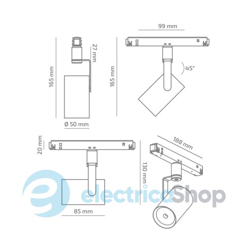 Трековый светильник BARVANOR Trim 48 TM-TL-00730045LS490-RAL9003