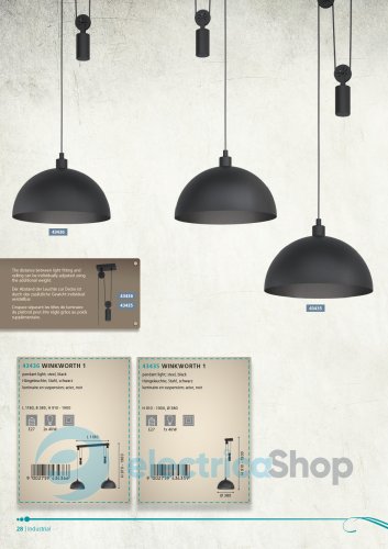 Підвісний світильник Eglo WINKWORTH 1 43436