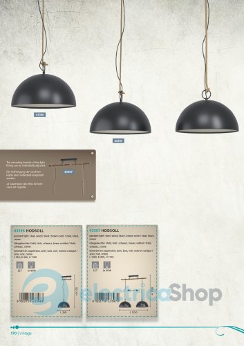 Підвісний світильник Eglo HODSOLL 43396