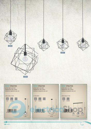 Подвесной светильник Eglo STRAITON 43361