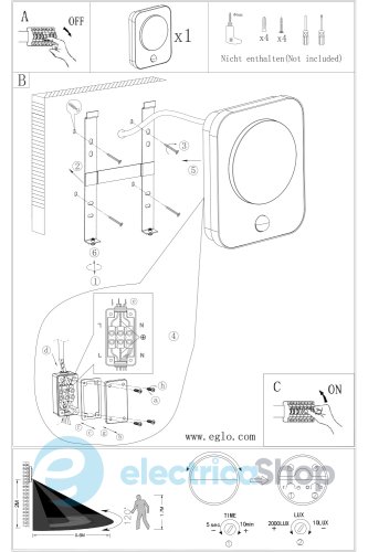 Уличный настенный светильник Eglo MADRIZ 99584 sensor