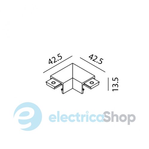 Соединитель накладной L-образный LTX MINI LINE42 CORNER S HR черный (07.S90HR.BK)
