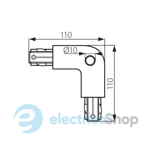Угловой соединитель Kanlux TEAR PR-90B-WH (22582) 3 фазы