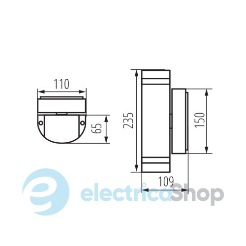 Уличный настенный светильник Kanlux ZEW EL-235U-B (22441)