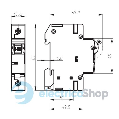Автоматический выключатель ETI ST-68 1p С 40А (4,5 kA)