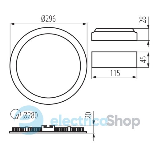 Cветильник точечный Kanlux ROUNDA V2LED24W-NW-W 28936 downlight