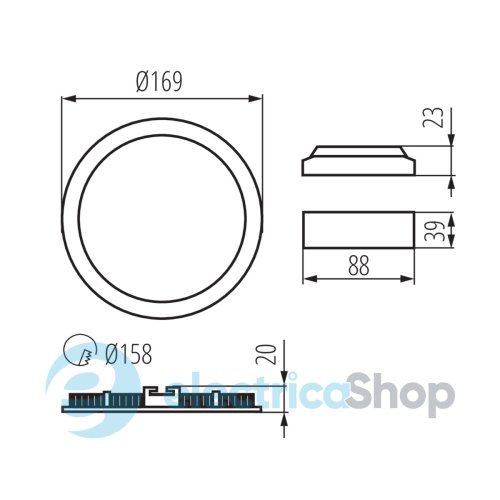 Світильник точковий Kanlux ROUNDA V2LED12W-NW-W 28931 downlight