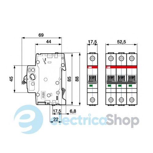 Автоматический выключатель 1-п. SZ201-B13 Abb