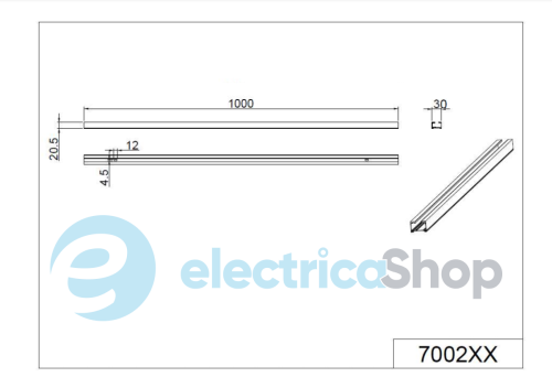 Шинопровод TRIO DUOLINE 700287 двухфазный 1 м