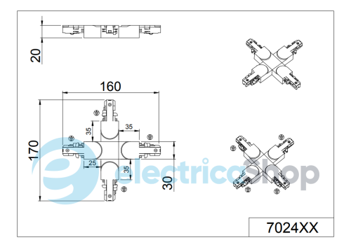 Конектор X-подібний TRIO DUOLINE 702432 двофазний