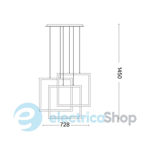 Підвісний світильник Ideal Lux FRAME SP QUADRATO 253596