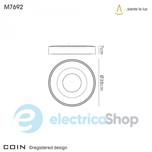 Стельовий світильник Mantra COIN 56W LED CEILING 7692