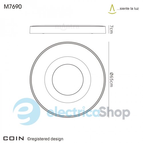 Стельовий світильник Mantra COIN 100W LED CEILING 7690