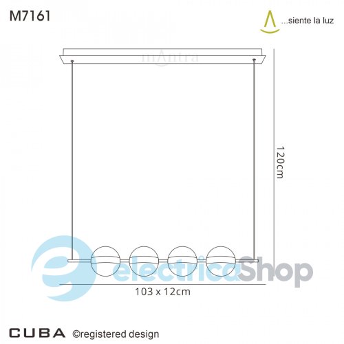 Люстра Mantra CUBA PENDANT 32W LED 7161