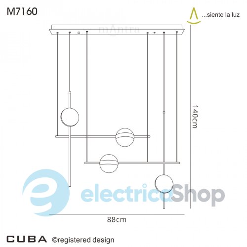 Люстра Mantra CUBA PENDANT 32W LED 7160
