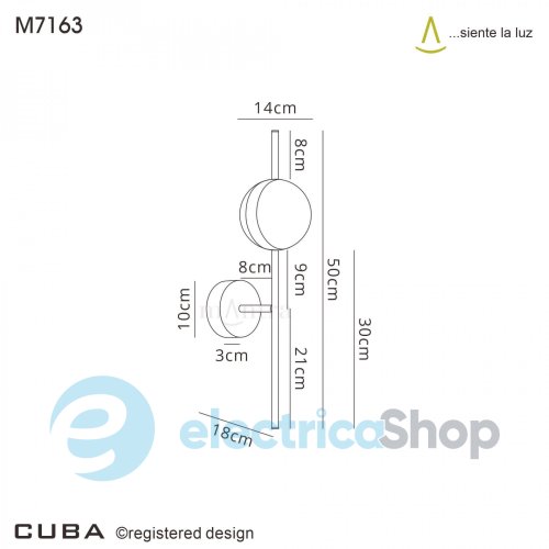 Бра Mantra CUBA WALL LAMP 8W LED 7163