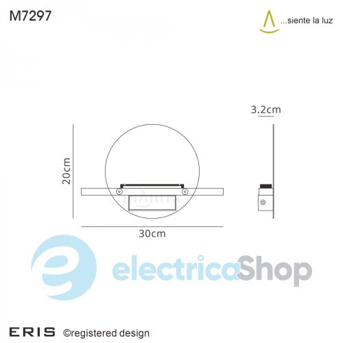 Настенный светильник Mantra ERIS 1 LIGHT WALL LAMP 8W LED 7297