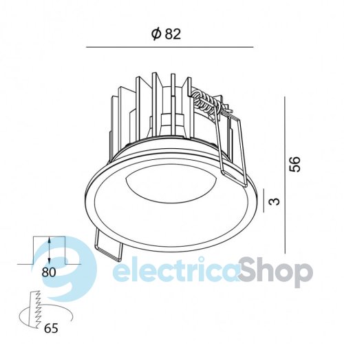 Вбудований світильник  LTX Rio 3000К 10W (01.6480.10.930.BK)