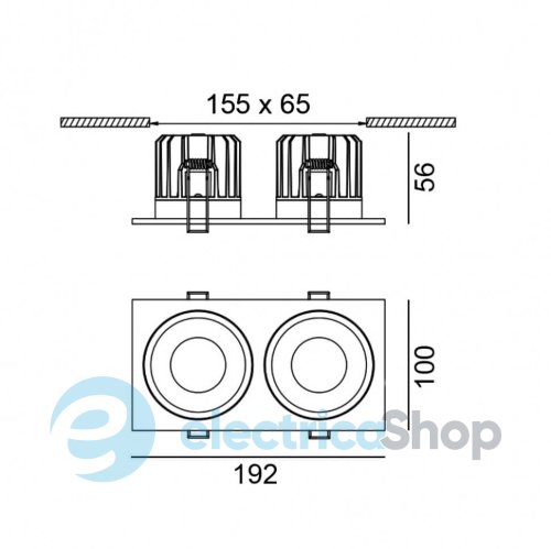 Встраиваемый светильник LTX Rio F2 3000K 2x9W (01.6480F2.20.930.WH)