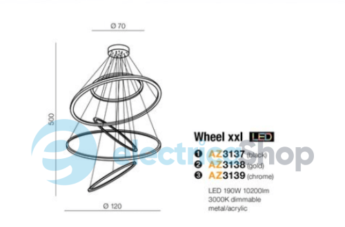 Люстра Azzardo Wheel XXL AZ3417 Chrome DIMM