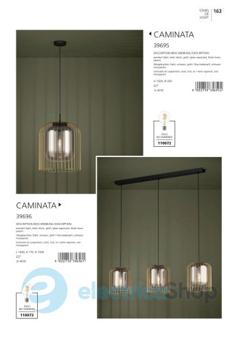 Підвісний світильник Eglo CAMINATA 39696