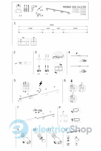 Светильник-спот Nowodvorski MONO VIII 2x150 7754