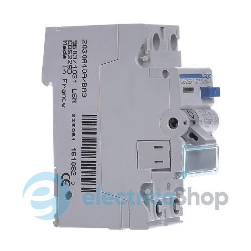 Диференційне реле 2P, 25А, 30mA, A, Quick Connect, Hager CDS225D