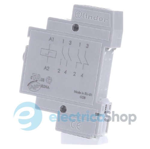 Реле импульсное Finder 2NO; 16A; 24В AC; AgSnO2; эл.мех.; кн.тест + мех.индикатор; DIN