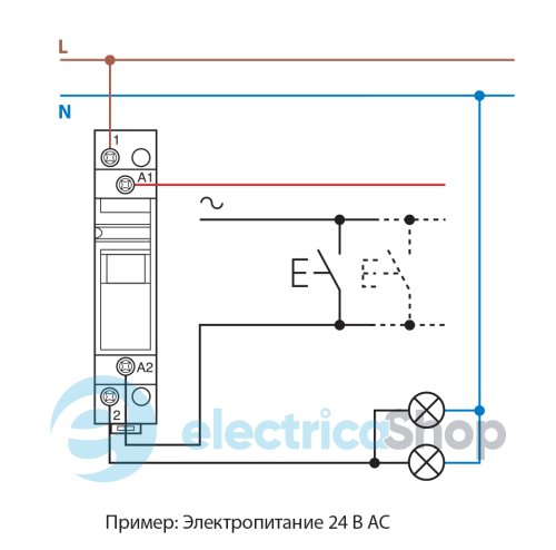 Реле импульсное Finder 2NO; 16A; 24В AC; AgNi; эл.мех.; кн.тест + мех.индикатор; DIN