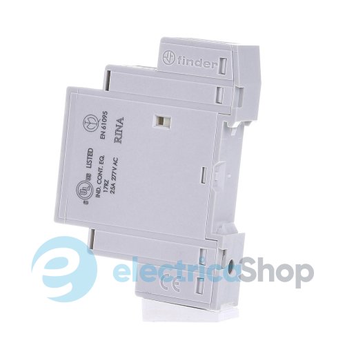 Контактор 1NO+1NC 25A 12В AC/DC AgSnO2 мех.индикатор + LED; защита кат., DIN, 17.5мм