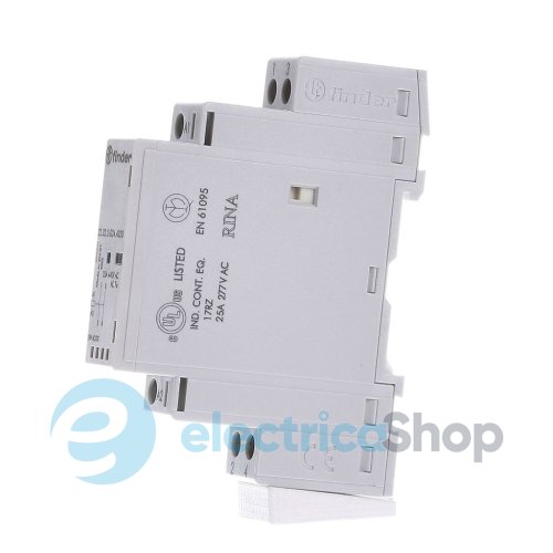 Контактор 2NO 25A 220-240В AC/DC AgSnO2 мех.индикатор + LED; защита кат., DIN, 17.5мм