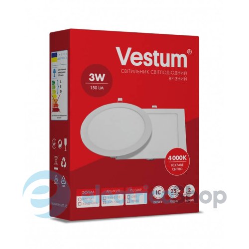 Светодиодный светильник врезной Vestum 3W 4000K 1-VS-5201