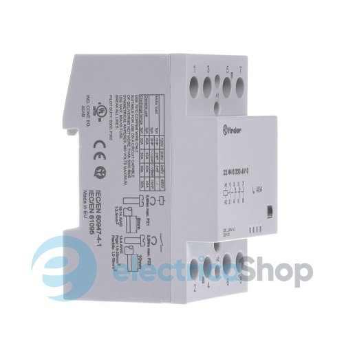 Контактор 2NO+2NC 40A 220-240В AC/DC AgSnO2 мех.индикатор; защита кат., DIN, 53.5мм