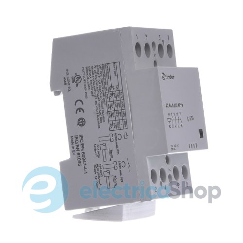 Контактор 2NO+2NC 63A 220-240В AC/DC AgSnO2 мех.индикатор; защита кат., DIN, 53.5мм