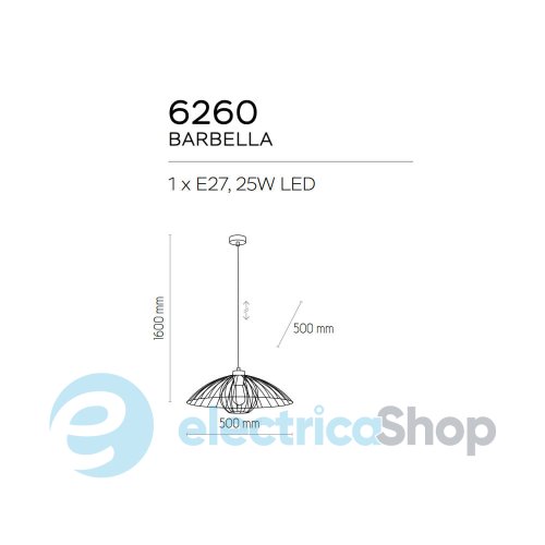 Підвісний світильник TK-Lighting BARBELLA 6260