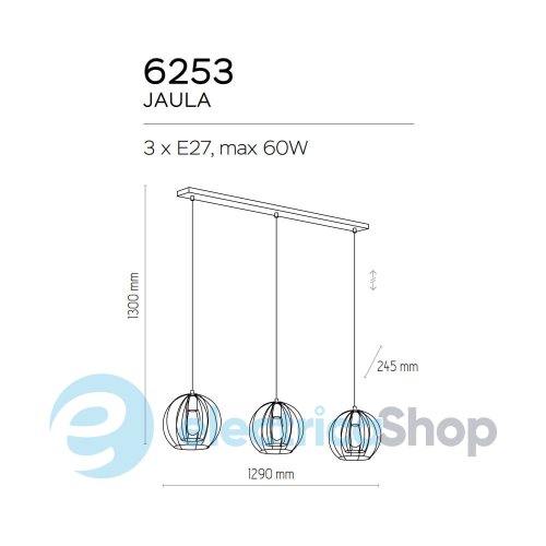 Підвісний світильник TK-Lighting JAULA 3 6253